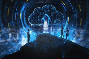 abstract-people-mountain-using-laptops-with-glowing-cloud-computing-hologram-blurry-city-background-database-information-concept-double-exposure