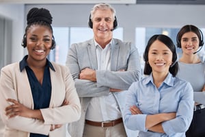 call-center-portrait-consulting-happy-team-telemarketing-contact-us-crm-telecom-communication-customer-service-diversity-ecommerce-group-information-technology-consultant-microphone