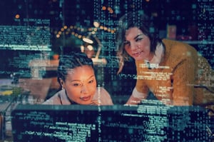 women-looking-computer-3d